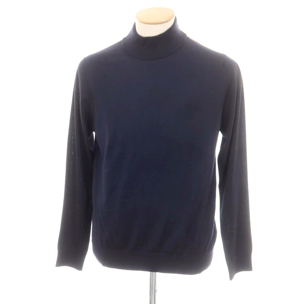 【中古】ジム gim ハイゲージ ウール モックネック プルオーバーニット ネイビー【 S 】【 状態ランクA 】【 メンズ 】