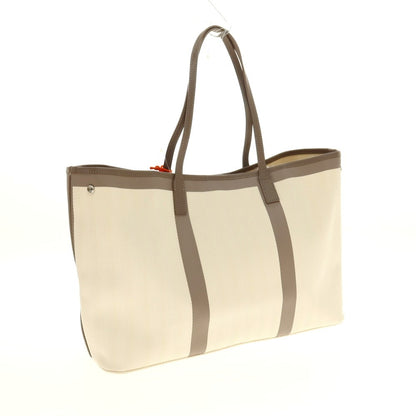 【中古】【未使用】エテラ ETELA コットン×カウレザー Large tote bag トートバッグ オフホワイトxグレー【 状態ランクS 】【 ユニセックス 】