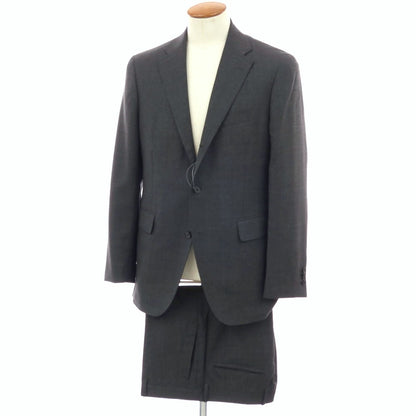 【中古】ユニバーサルランゲージ UNIVERSAL LANGUAGE 21 Micron ウール 3つボタンスーツ グレー【サイズ上175cm-4Drop/下3L】【 状態ランクB 】【 メンズ 】