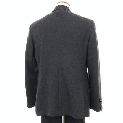 【中古】ユニバーサルランゲージ UNIVERSAL LANGUAGE 21 Micron ウール 3つボタンスーツ グレー【サイズ上175cm-4Drop/下3L】【 状態ランクB 】【 メンズ 】