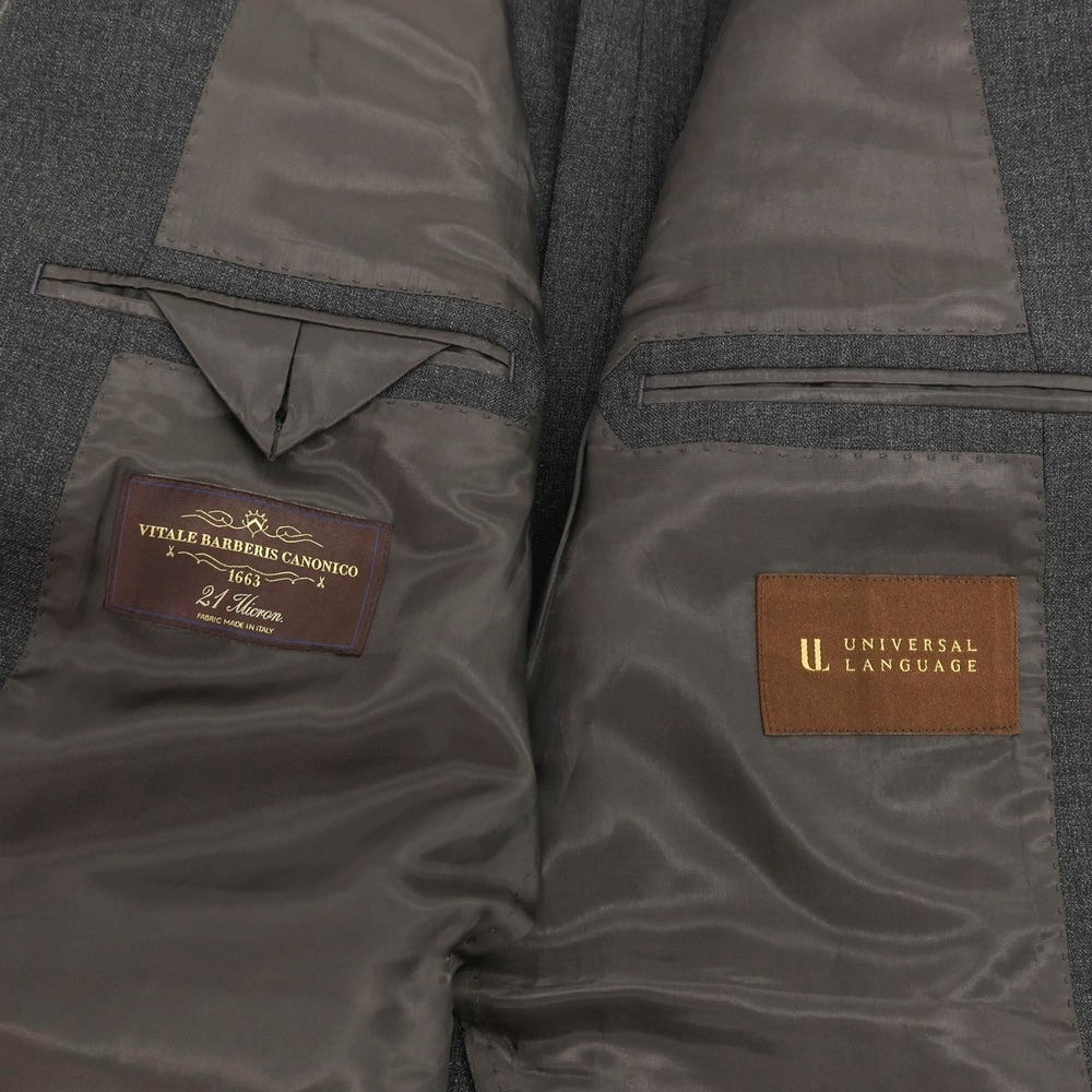 【中古】ユニバーサルランゲージ UNIVERSAL LANGUAGE 21 Micron ウール 3つボタンスーツ グレー【サイズ上175cm-4Drop/下3L】【 状態ランクB 】【 メンズ 】