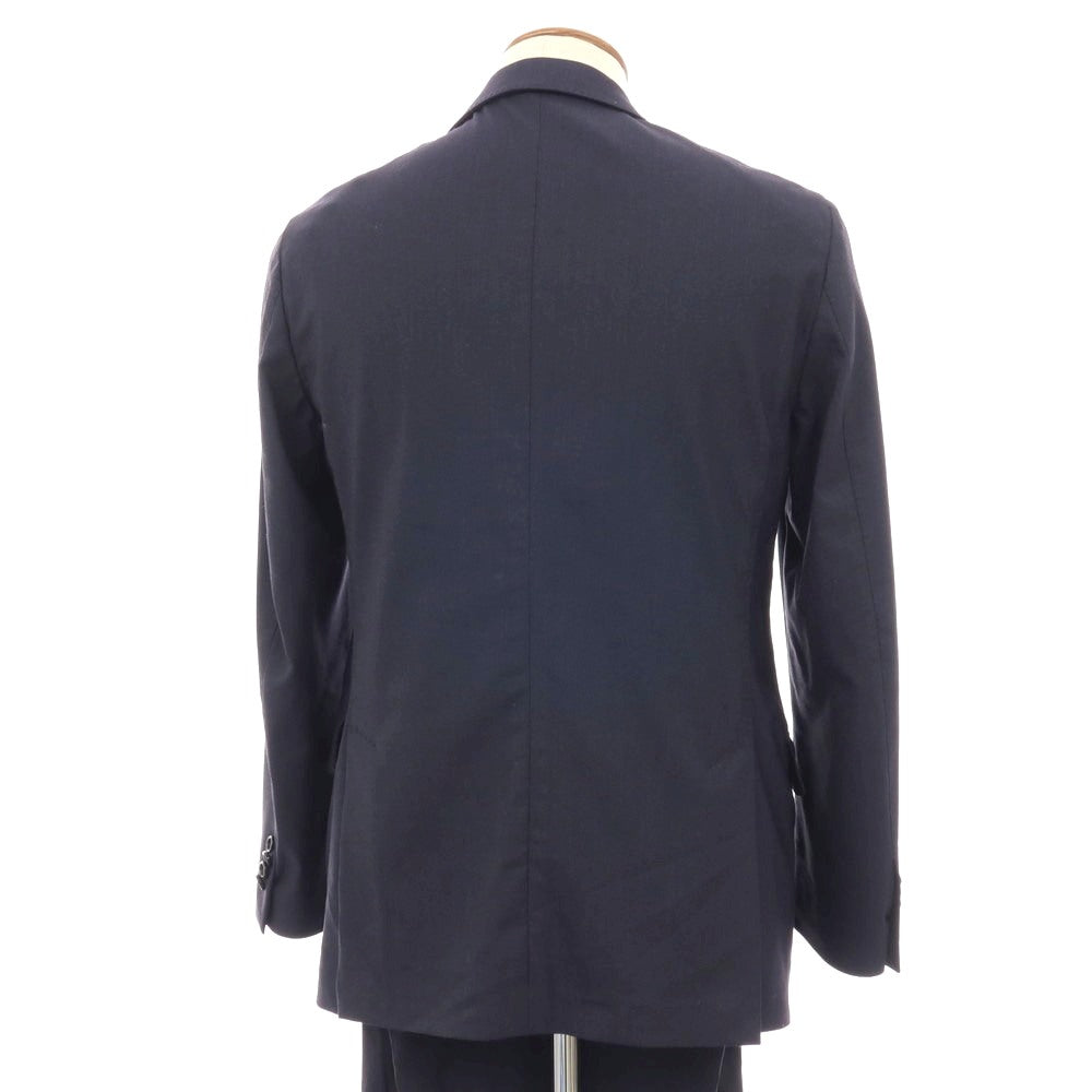 【中古】ラルディーニ LARDINI ウールナイロン ジャージー 3つボタンスーツ セットアップ ネイビー【サイズ48】【 状態ランクC 】【 メンズ 】
