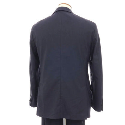 【中古】ラルディーニ LARDINI ウールナイロン ジャージー 3つボタンスーツ セットアップ ネイビー【サイズ48】【 状態ランクC 】【 メンズ 】