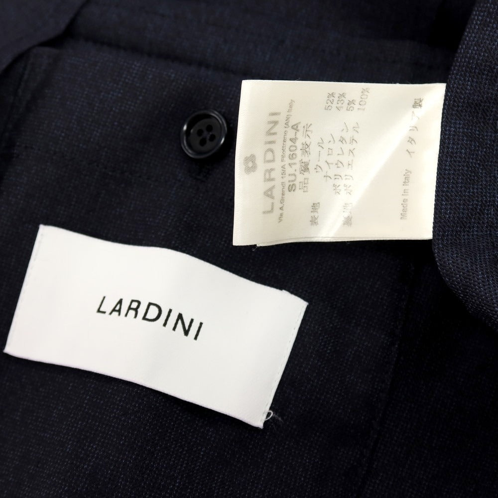 【中古】ラルディーニ LARDINI ウールナイロン ジャージー 3つボタンスーツ セットアップ ネイビー【サイズ48】【 状態ランクC 】【 メンズ 】