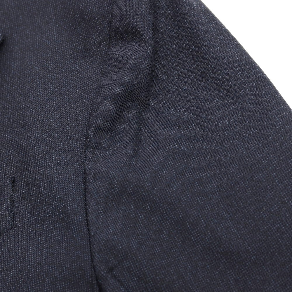 【中古】ラルディーニ LARDINI ウールナイロン ジャージー 3つボタンスーツ セットアップ ネイビー【サイズ48】【 状態ランクC 】【 メンズ 】