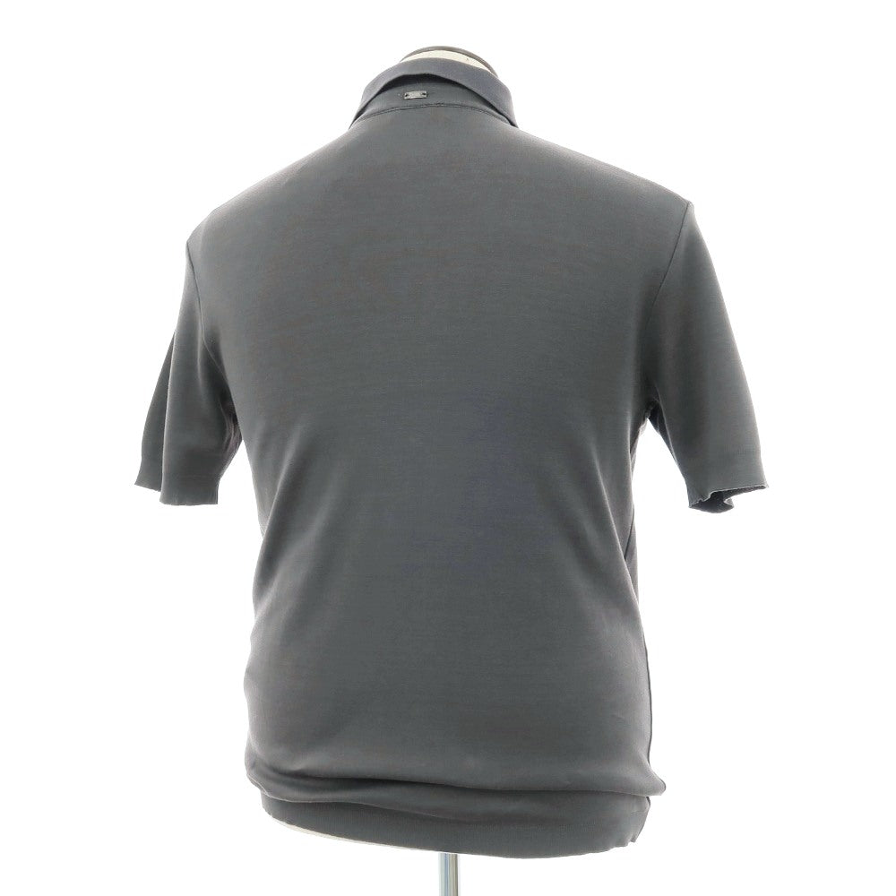 【中古】ヘルノ Herno コットン 台襟付き 半袖ポロシャツ ダークグレー【サイズ52】【 状態ランクB 】【 メンズ 】