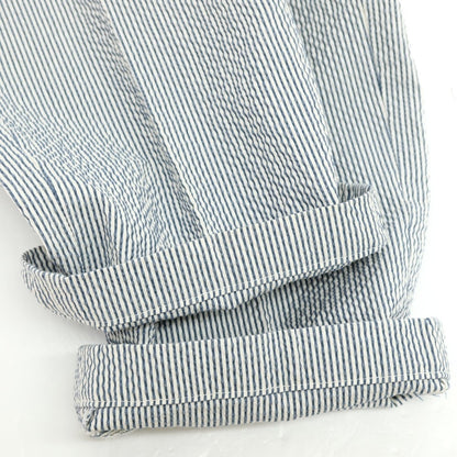 【中古】ベルウィッチ BERWICH sake 2p ストレッチ コットン シアサッカー ストライプ カジュアルスラックスパンツ ブルーxホワイト【サイズ48】【 状態ランクC 】【 メンズ 】