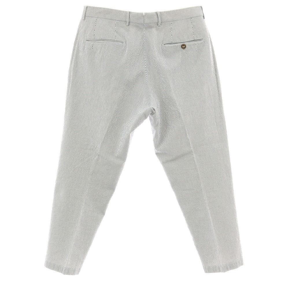 【中古】ベルウィッチ BERWICH sake 2p ストレッチ コットン シアサッカー ストライプ カジュアルスラックスパンツ ブルーxホワイト【サイズ48】【 状態ランクC 】【 メンズ 】