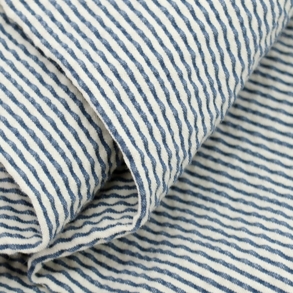 【中古】ベルウィッチ BERWICH sake 2p ストレッチ コットン シアサッカー ストライプ カジュアルスラックスパンツ ブルーxホワイト【サイズ48】【 状態ランクC 】【 メンズ 】