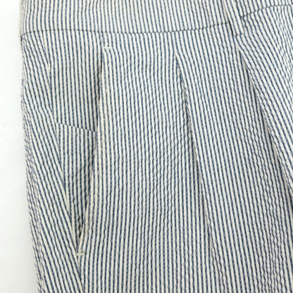 【中古】ベルウィッチ BERWICH sake 2p ストレッチ コットン シアサッカー ストライプ カジュアルスラックスパンツ ブルーxホワイト【サイズ48】【 状態ランクC 】【 メンズ 】