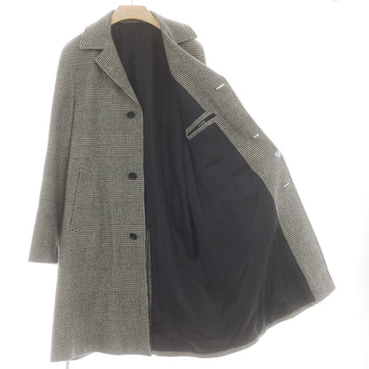 【中古】デペトリロ DE PETRILLO ウール グレンチェック ステンカラーコート ブラックxホワイト【 50 】【 状態ランクB 】【 メンズ 】