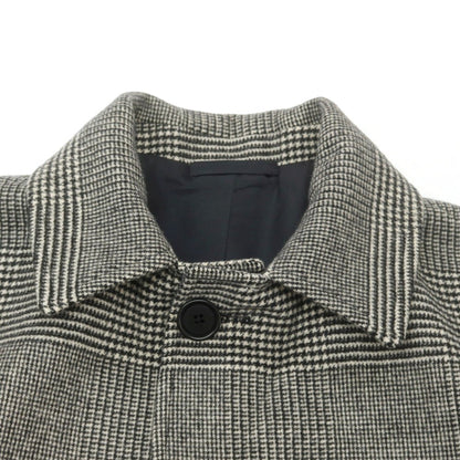 【中古】デペトリロ DE PETRILLO ウール グレンチェック ステンカラーコート ブラックxホワイト【 50 】【 状態ランクB 】【 メンズ 】
