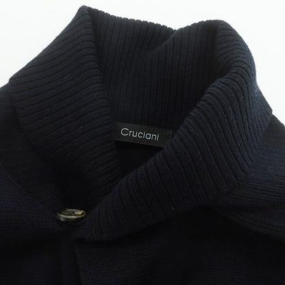 【中古】クルチアーニ CRUCIANI ハイゲージウール ショールカラー ダブル カーディガン ダークネイビー【 48 】【 状態ランクB 】【 メンズ 】