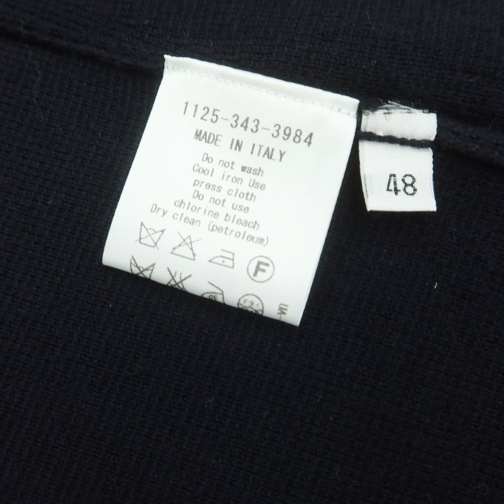 【中古】クルチアーニ CRUCIANI ハイゲージウール ショールカラー ダブル カーディガン ダークネイビー【 48 】【 状態ランクB 】【 メンズ 】