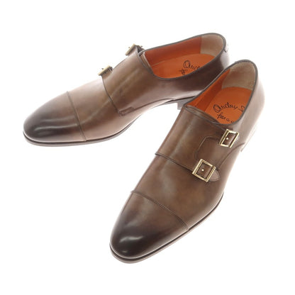 【中古】【未使用】サントーニ Santoni ダブルモンク ドレスシューズ ブラウン【 8 】【 状態ランクS 】【 メンズ 】