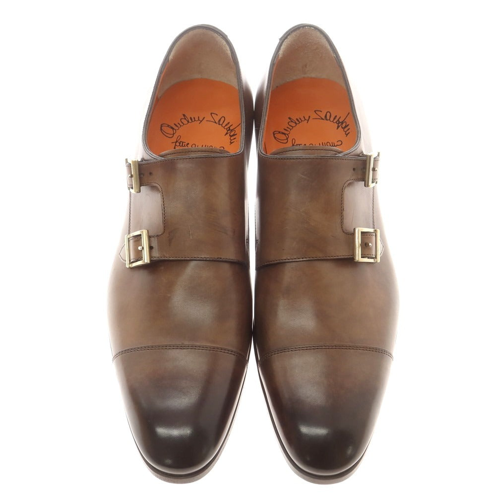 【中古】【未使用】サントーニ Santoni ダブルモンク ドレスシューズ ブラウン【 8 】【 状態ランクS 】【 メンズ 】