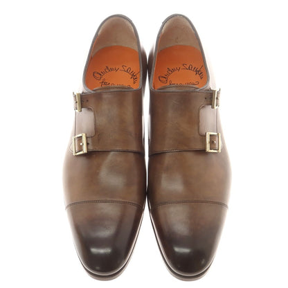 【中古】【未使用】サントーニ Santoni ダブルモンク ドレスシューズ ブラウン【 8 】【 状態ランクS 】【 メンズ 】