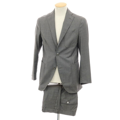 【中古】ボリオリ BOGLIOLI DOVER ハウンドトゥース柄 ウール 3つボタンスーツ グレー【サイズ44】【 状態ランクB 】【 メンズ 】