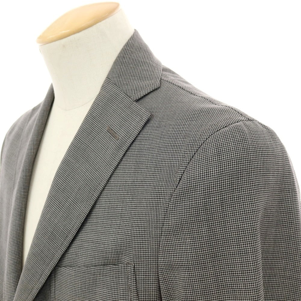 【中古】ボリオリ BOGLIOLI DOVER ハウンドトゥース柄 ウール 3つボタンスーツ グレー【サイズ44】【 状態ランクB 】【 メンズ 】