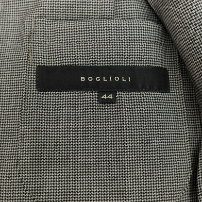 【中古】ボリオリ BOGLIOLI DOVER ハウンドトゥース柄 ウール 3つボタンスーツ グレー【サイズ44】【 状態ランクB 】【 メンズ 】
