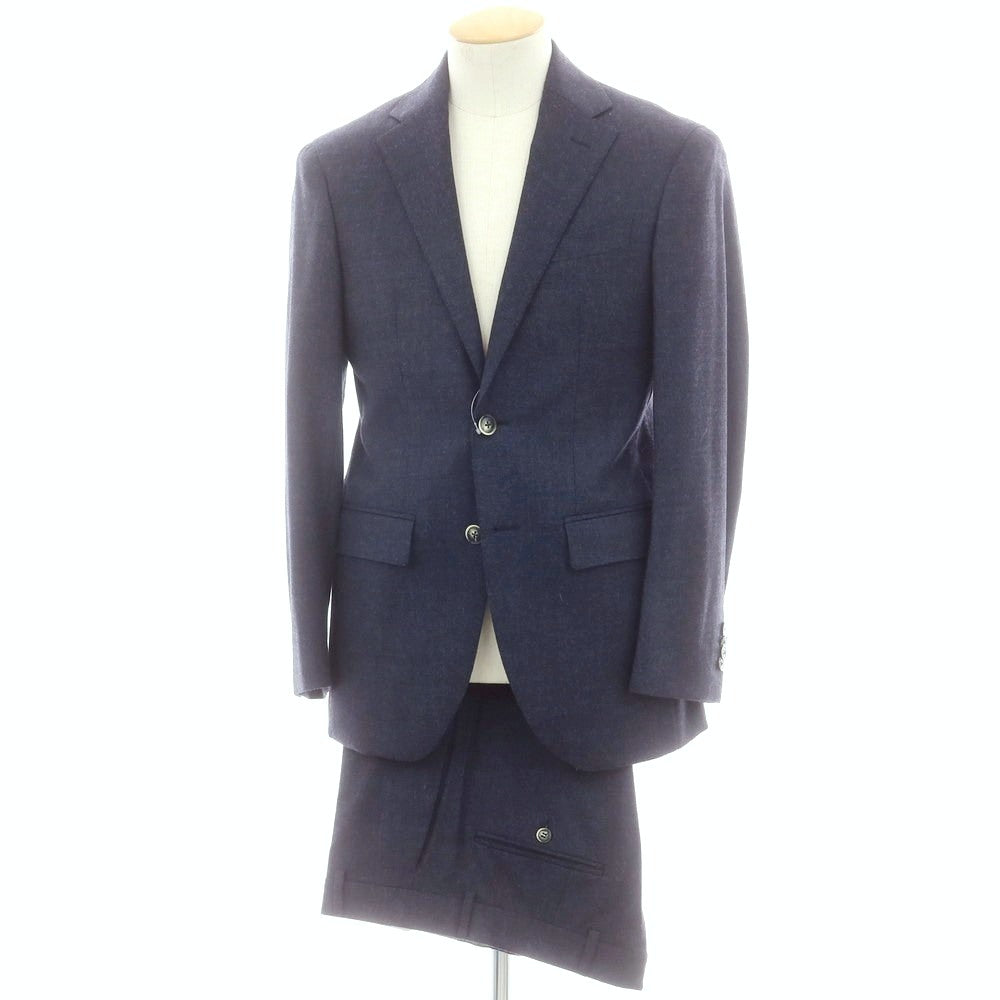 【中古】ルビアム LUBIAM ウールポリウレタン 2つボタンスーツ ネイビー【 サイズ44 】【 状態ランクC 】【 メンズ 】 [CPD]