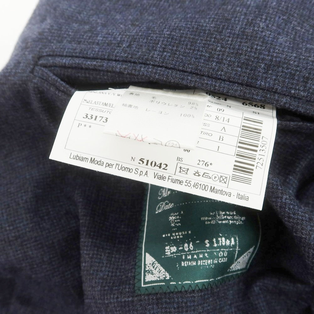 【中古】ルビアム LUBIAM ウールポリウレタン 2つボタンスーツ ネイビー【 サイズ44 】【 状態ランクC 】【 メンズ 】 [CPD]