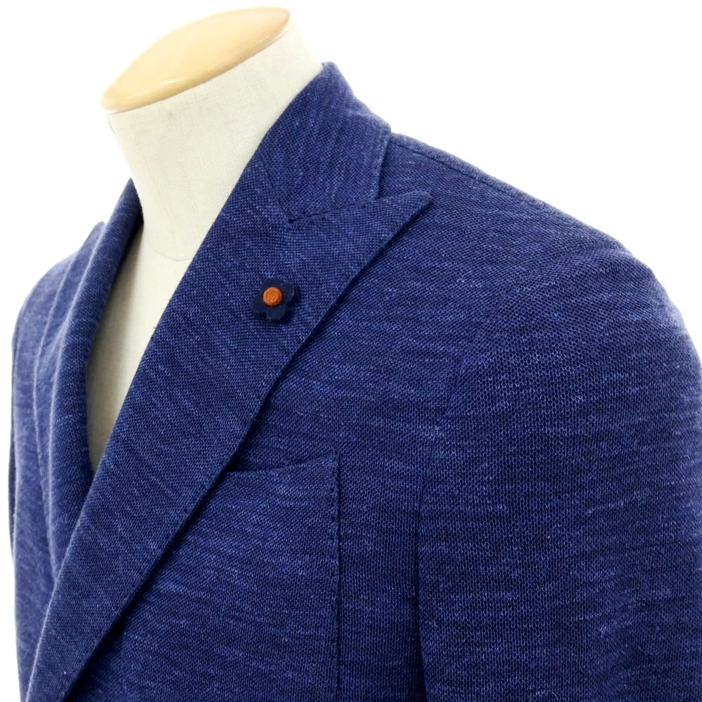 【中古】ラルディーニ LARDINI Loro Pianaウールシルクリネン ダブル テーラードジャケット ブルーネイビー【 42 】【 状態ランクB 】【 メンズ 】