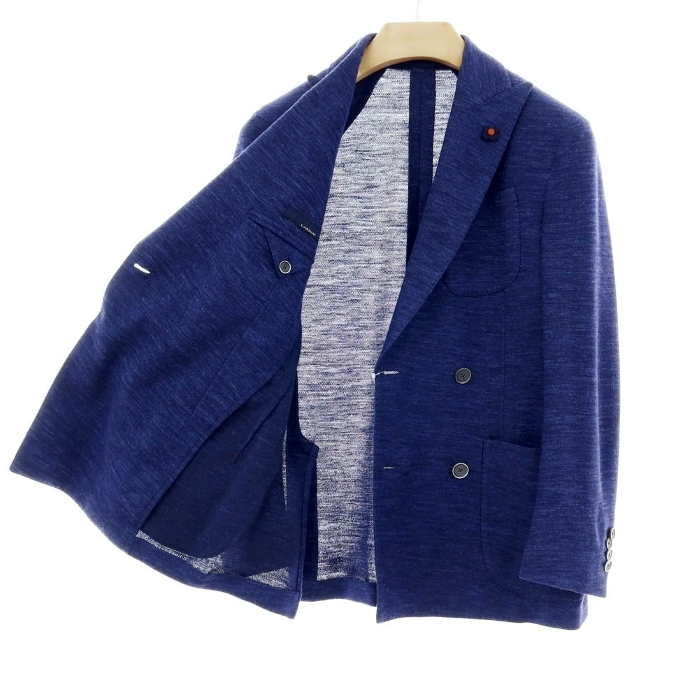 【中古】ラルディーニ LARDINI Loro Pianaウールシルクリネン ダブル テーラードジャケット ブルーネイビー【 42 】【 状態ランクB 】【 メンズ 】
