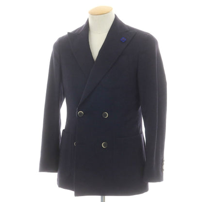 【中古】ラルディーニ LARDINI ウール ダブル テーラードジャケット ネイビー【 42 】【 状態ランクB 】【 メンズ 】