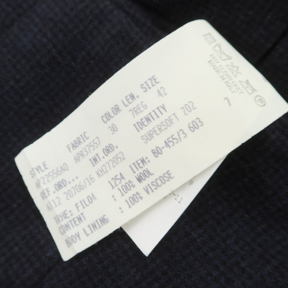 【中古】ラルディーニ LARDINI ウール ダブル テーラードジャケット ネイビー【 サイズ42 】【 状態ランクB 】【 メンズ 】 [CPD]