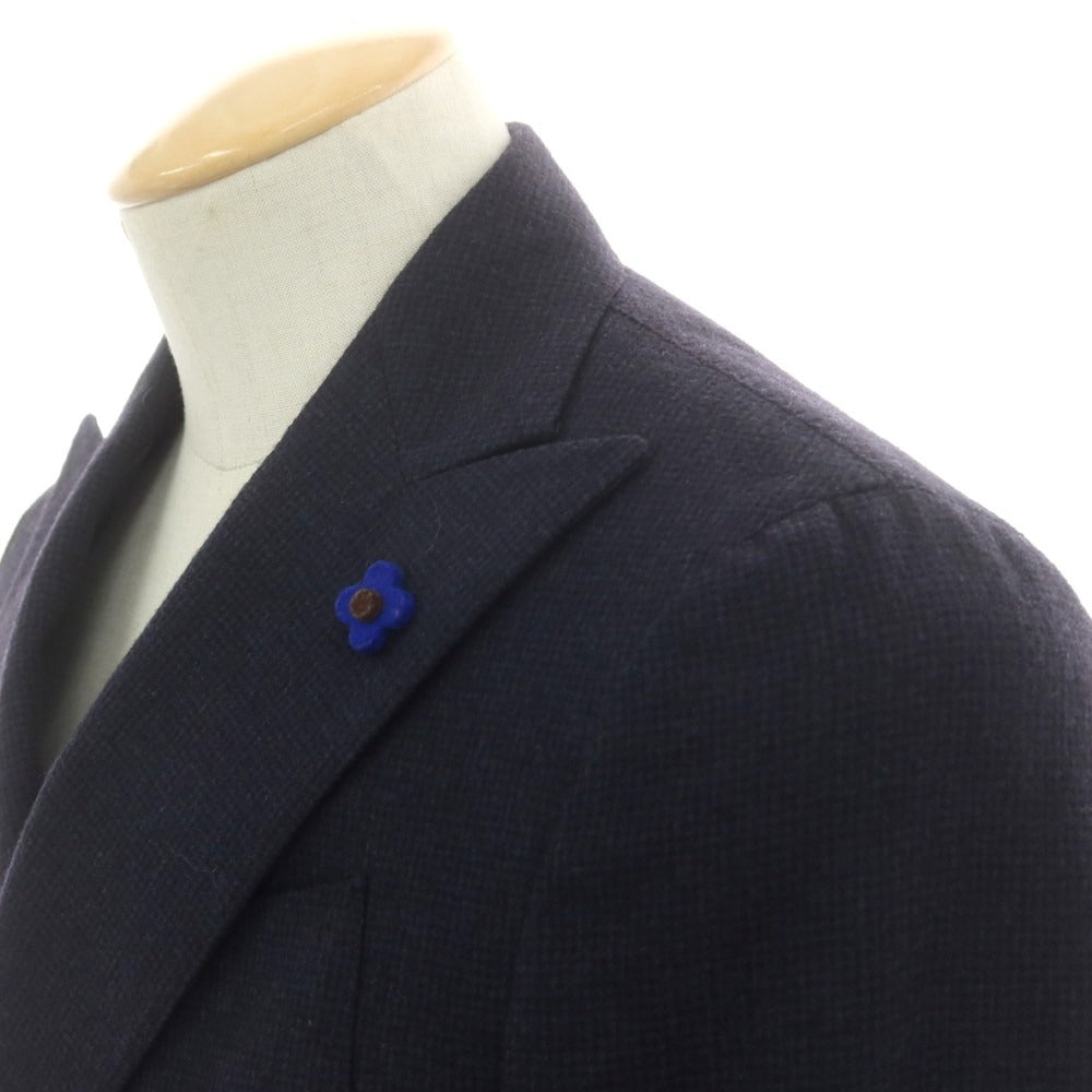 【中古】ラルディーニ LARDINI ウール ダブル テーラードジャケット ネイビー【 サイズ42 】【 状態ランクB 】【 メンズ 】 [CPD]