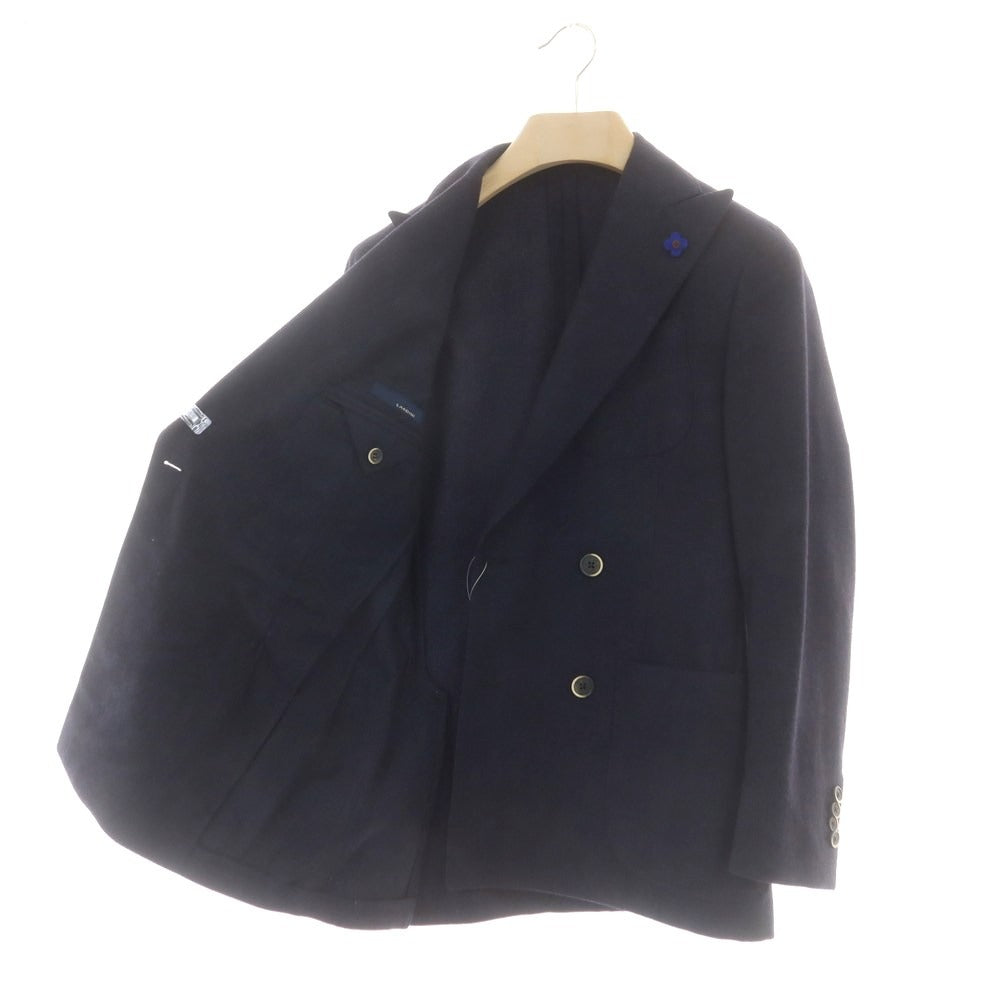 【中古】ラルディーニ LARDINI ウール ダブル テーラードジャケット ネイビー【 サイズ42 】【 状態ランクB 】【 メンズ 】 [CPD]