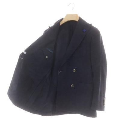 【中古】ラルディーニ LARDINI ウール ダブル テーラードジャケット ネイビー【 42 】【 状態ランクB 】【 メンズ 】