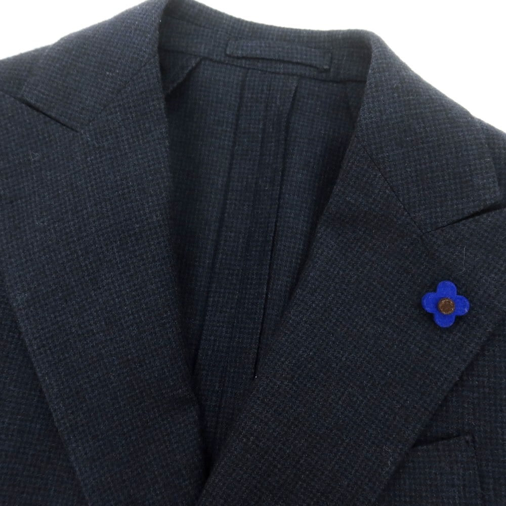 【中古】ラルディーニ LARDINI ウール ダブル テーラードジャケット ネイビー【 サイズ42 】【 状態ランクB 】【 メンズ 】 [CPD]