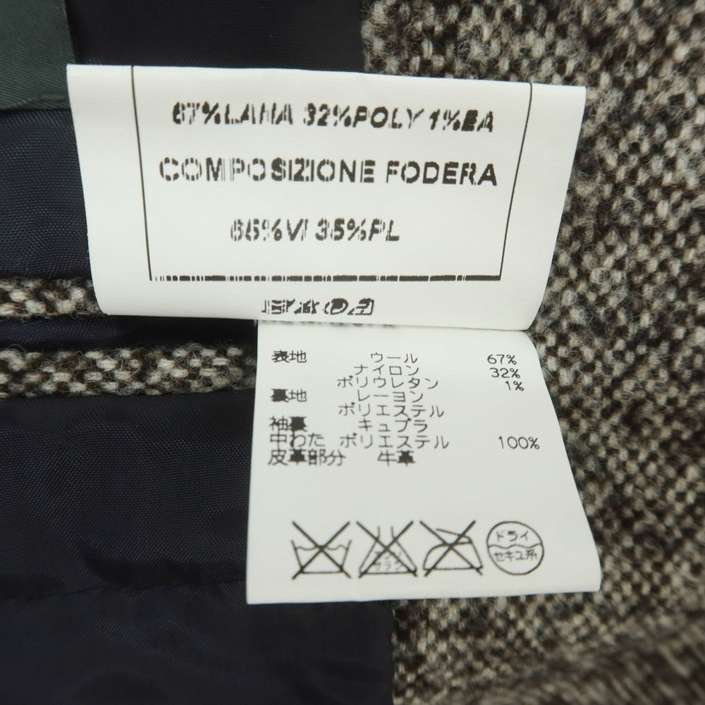 【中古】イレブンティ eleventy ウールナイロン 中綿 カジュアルジャケット ブラウンxホワイト【 44 】【 状態ランクB 】【 メンズ 】