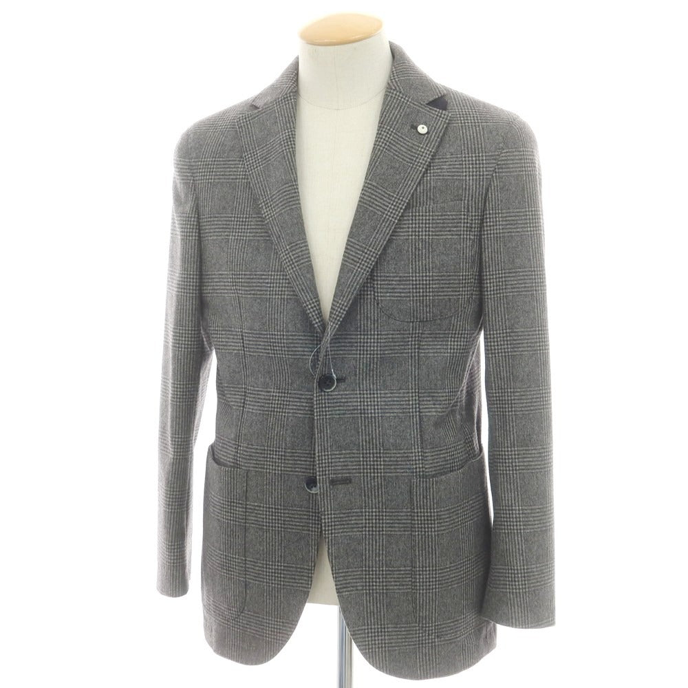 【中古】エルビーエム1911 L.B.M.1911 ウールポリエステル チェック テーラードジャケット グレーxブラック【 44 】【 状態ランクB 】【 メンズ 】