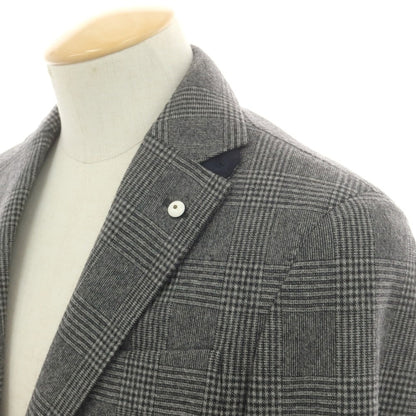 【中古】エルビーエム1911 L.B.M.1911 ウールポリエステル チェック テーラードジャケット グレーxブラック【 44 】【 状態ランクB 】【 メンズ 】