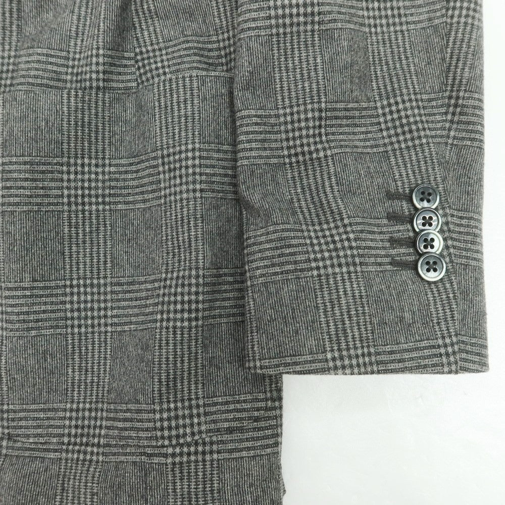 【中古】エルビーエム1911 L.B.M.1911 ウールポリエステル チェック テーラードジャケット グレーxブラック【 44 】【 状態ランクB 】【 メンズ 】