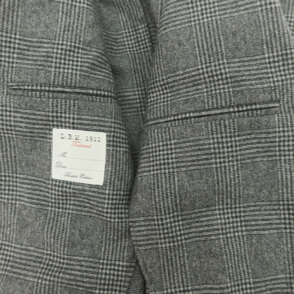 【中古】エルビーエム1911 L.B.M.1911 ウールポリエステル チェック テーラードジャケット グレーxブラック【 44 】【 状態ランクB 】【 メンズ 】