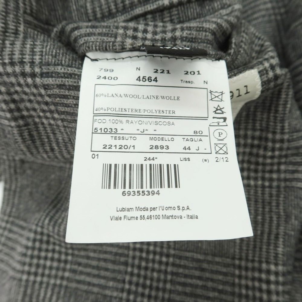 【中古】エルビーエム1911 L.B.M.1911 ウールポリエステル チェック テーラードジャケット グレーxブラック【 44 】【 状態ランクB 】【 メンズ 】