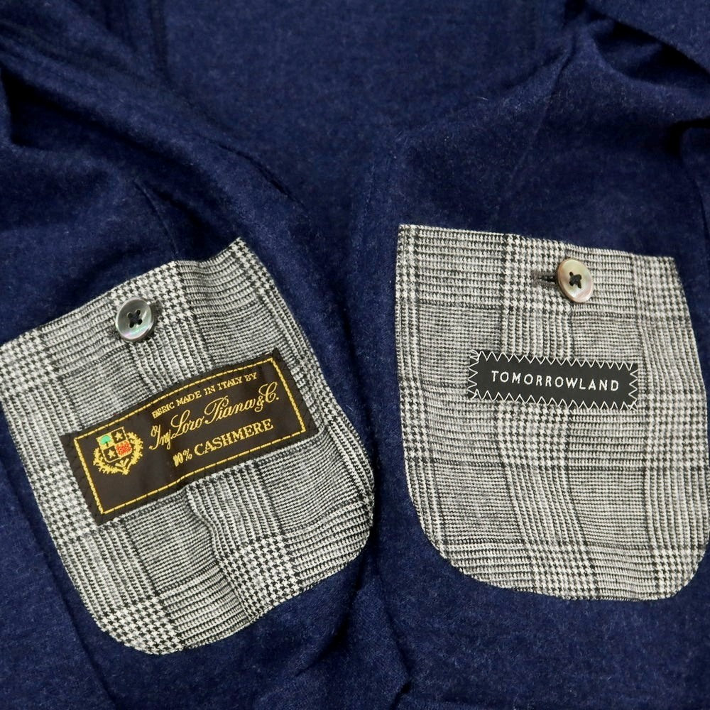 【中古】トゥモローランド TOMORROWLAND カシミヤ 2B テーラードジャケット ブルーネイビー【 42 】【 状態ランクB 】【 メンズ 】