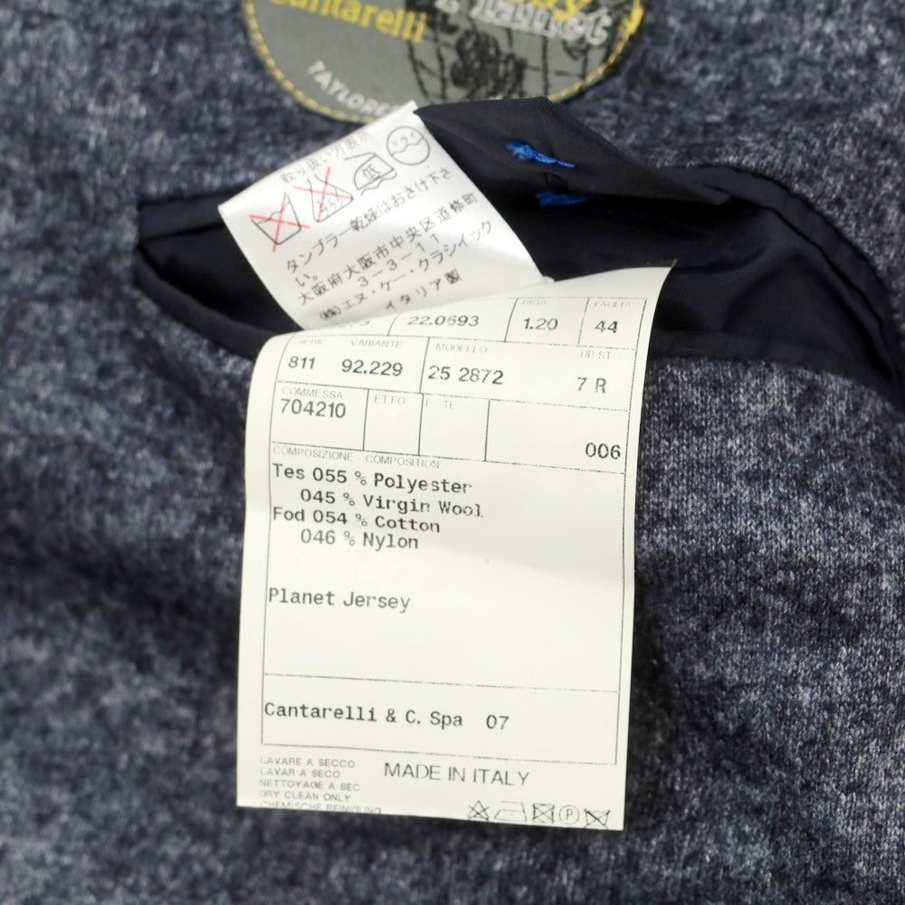 【中古】カンタレリ Cantarelli ポリエステルウール 3B テーラードジャケット グレーネイビー【サイズ44】【 状態ランクB 】【 メンズ 】 [DPD]