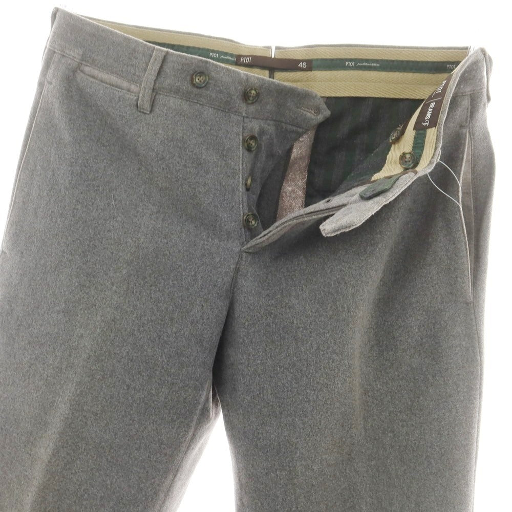 【中古】ピーティーゼロウーノ PT01 BEAMS F別注 SUPER110‘S ウール ドレススラックスパンツ グレー【 46 】【 状態ランクC 】【 メンズ 】