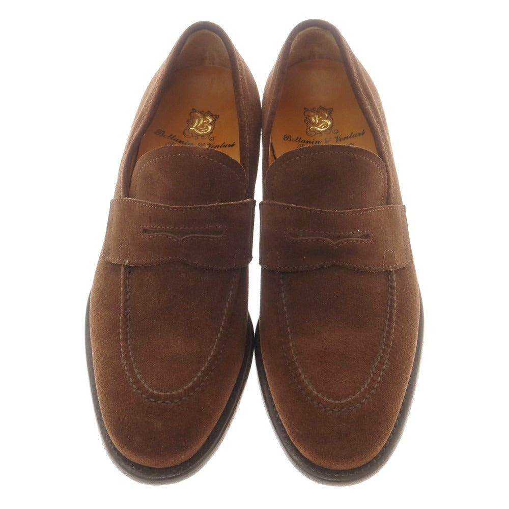 【中古】【未使用】ベッタニン アンド ベントゥーリ BETTANIN &amp; VENTURI スエード コインローファー ブラウン【 6 1/2 】【 状態ランクS 】【 メンズ 】