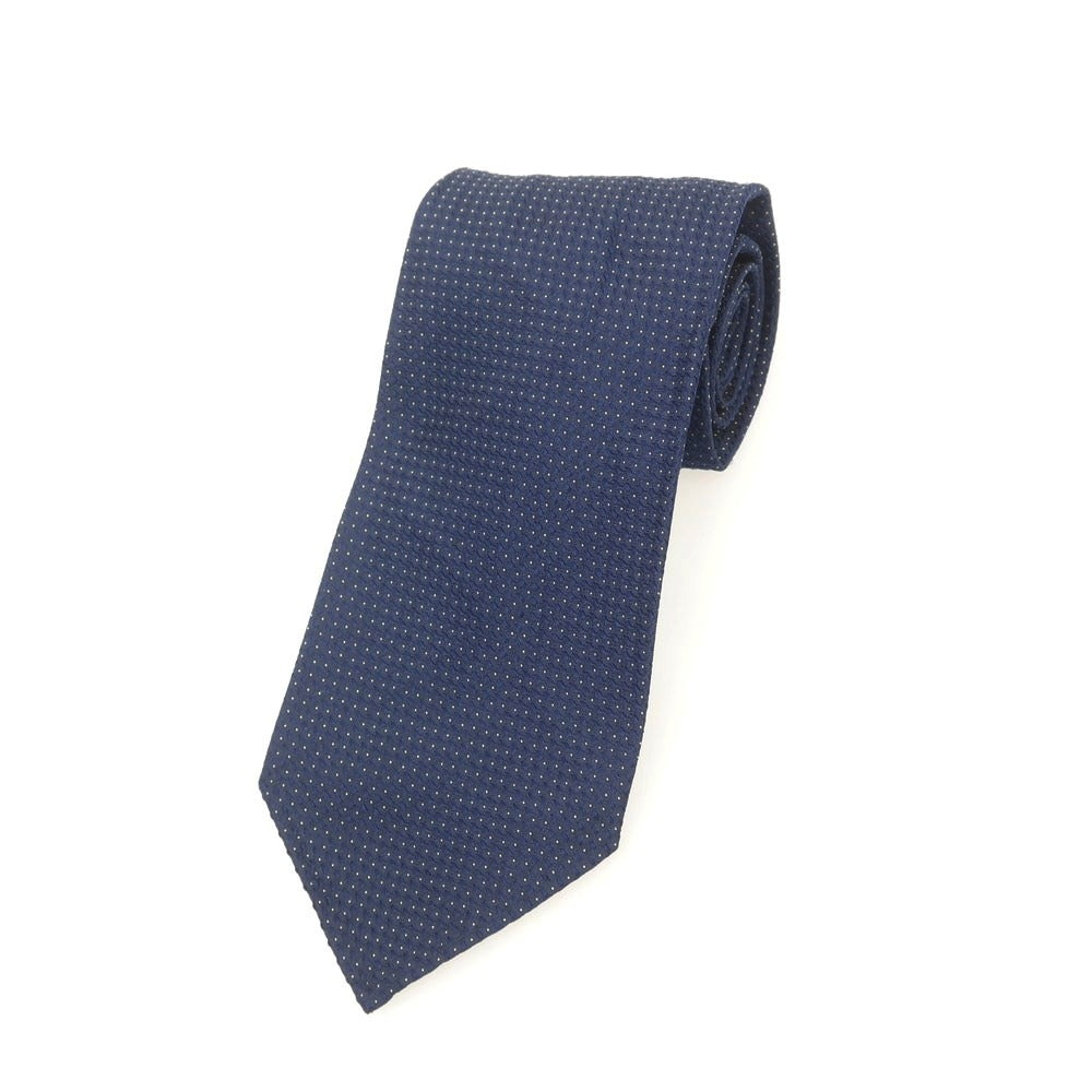 【中古】リガッティ Rigatti シルク セッテピエゲ ドット柄ネクタイ ネイビー【 状態ランクC 】【 メンズ 】