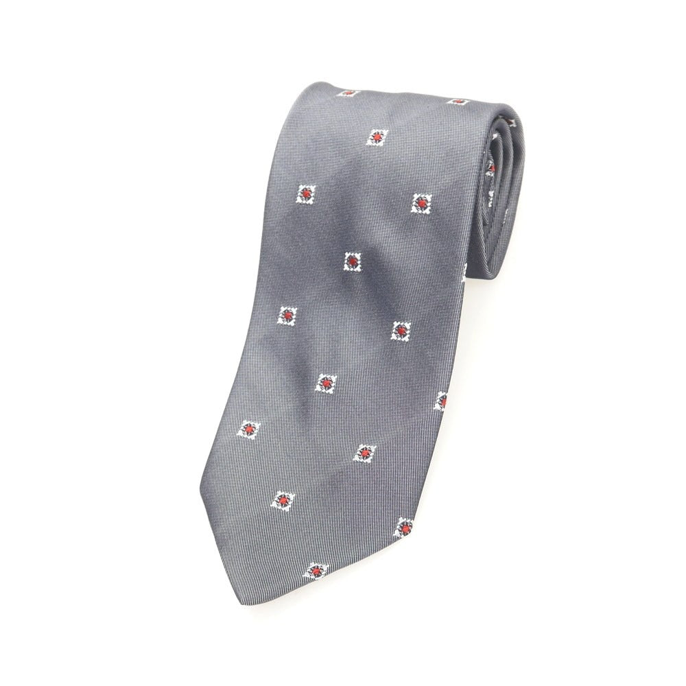 【中古】フランコミヌッチ franco minucci シルク 小紋柄ネクタイ グレー【 状態ランクB 】【 メンズ 】