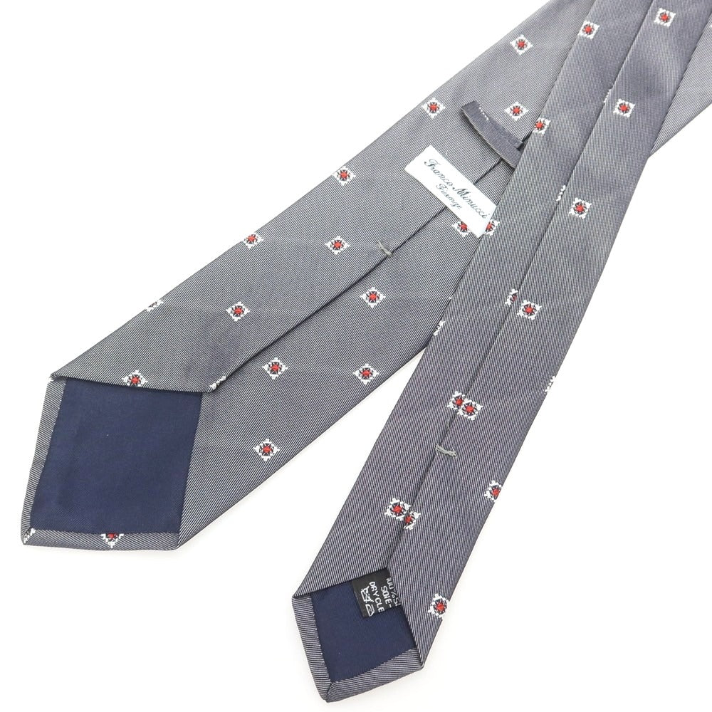 【中古】フランコミヌッチ franco minucci シルク 小紋柄ネクタイ グレー【 状態ランクB 】【 メンズ 】