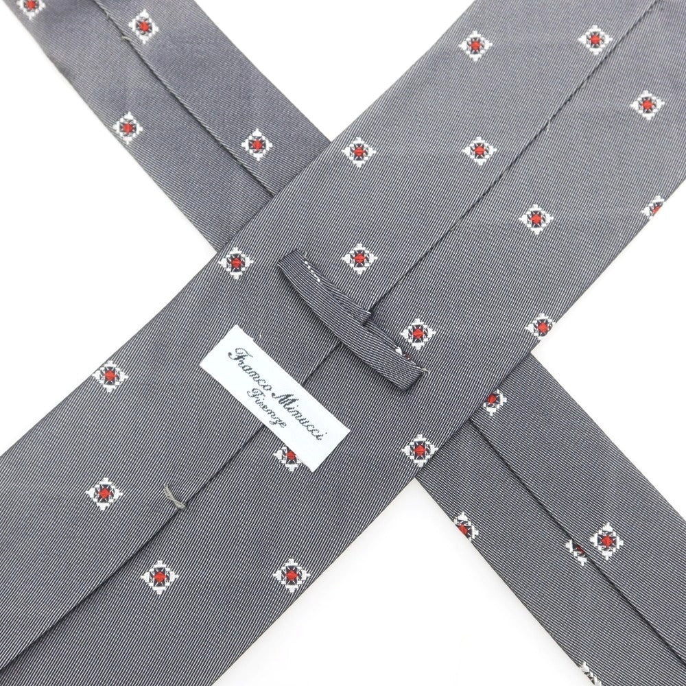 【中古】フランコミヌッチ franco minucci シルク 小紋柄ネクタイ グレー【 状態ランクB 】【 メンズ 】