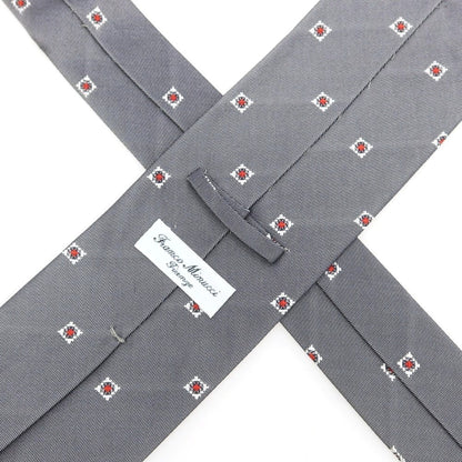 【中古】フランコミヌッチ franco minucci シルク 小紋柄ネクタイ グレー【 状態ランクB 】【 メンズ 】