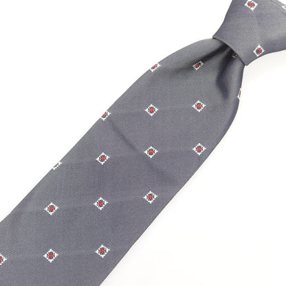 【中古】フランコミヌッチ franco minucci シルク 小紋柄ネクタイ グレー【 状態ランクB 】【 メンズ 】